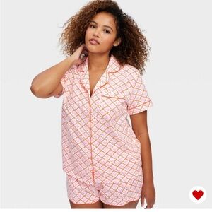 Geo Hearts Short Sleeves and Shorts Pajama Set Pink - Roller Rabbit x Target